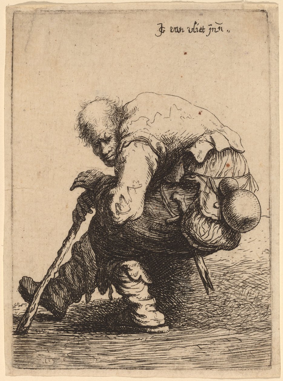 Sittande tiggare av Johannes van Vliet