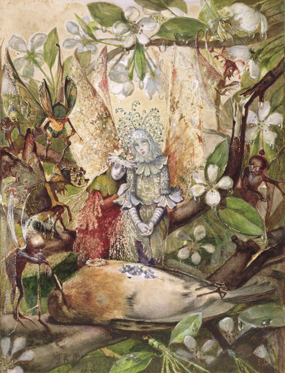 Cock Robins död av John Anster Fitzgerald