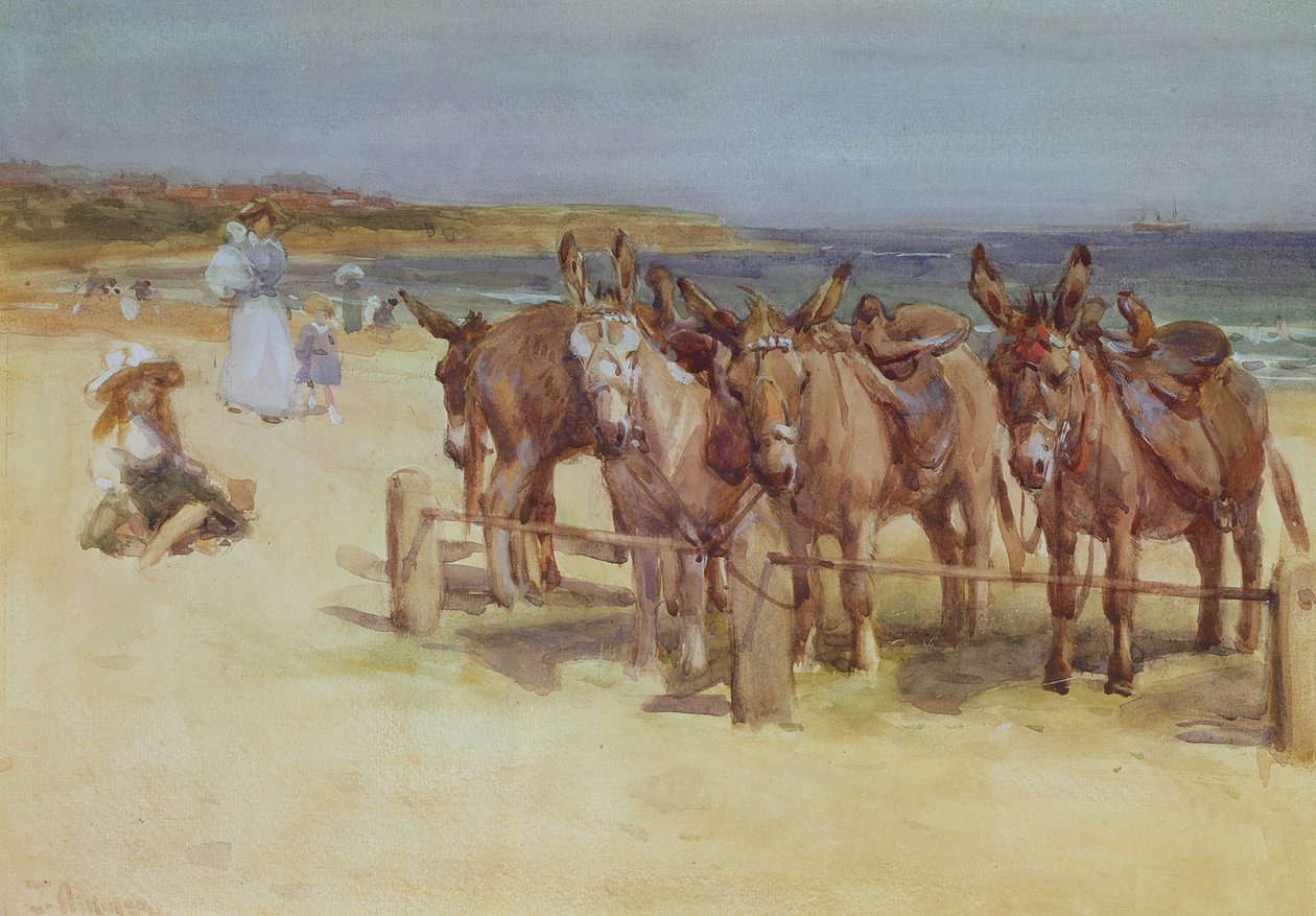 The Longsands, Tynemouth, Northumberland (wc och bodycolour på papper) av John Atkinson