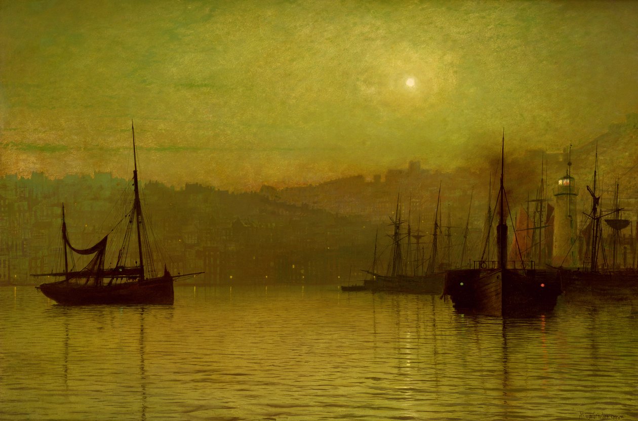 Calm Waters, Scarborough, 1880 av John Atkinson Grimshaw