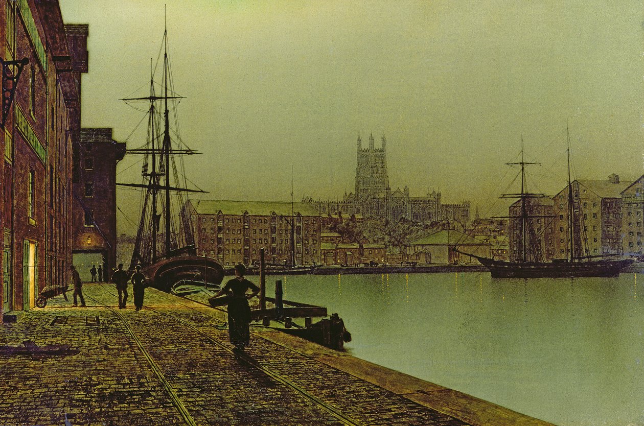 Gloucester Docks, ca 1880 av John Atkinson Grimshaw