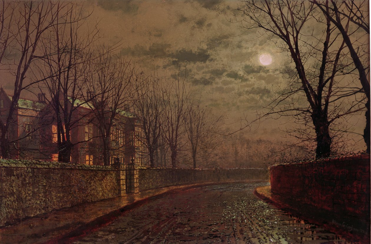 Månbelyst gatubild, 1882 av John Atkinson Grimshaw