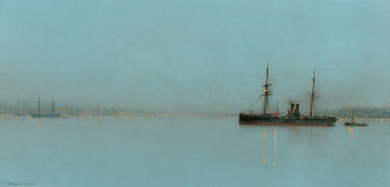 Ljus i hamnen av John Atkinson Grimshaw