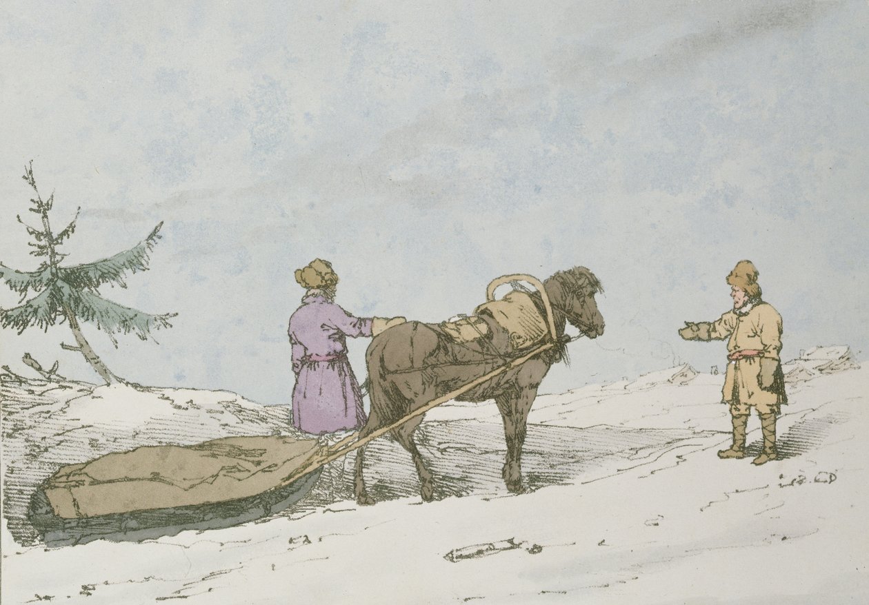 Finlands släde, 1803 av John Augustus Atkinson