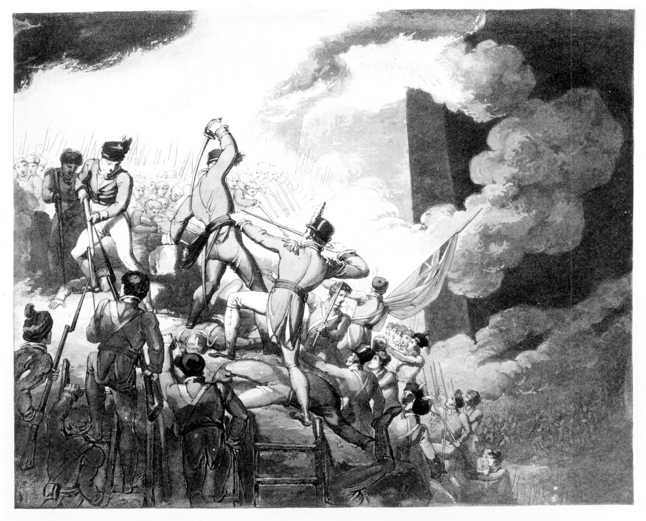 Le Afa o Badajoz, 6 Aperila 1812 swed av John Augustus Atkinson