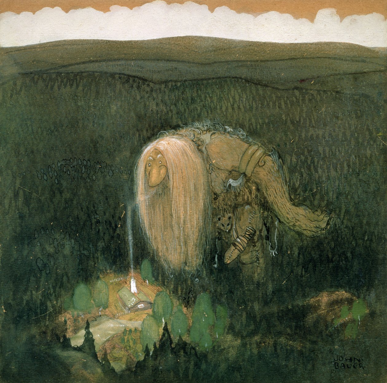Ett skogstroll, ca 1913 av John Bauer