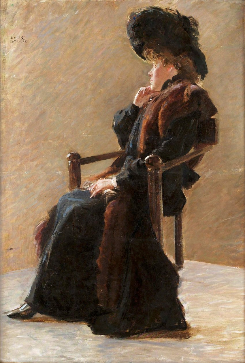 Portrait of an elegant lady av John Bauer