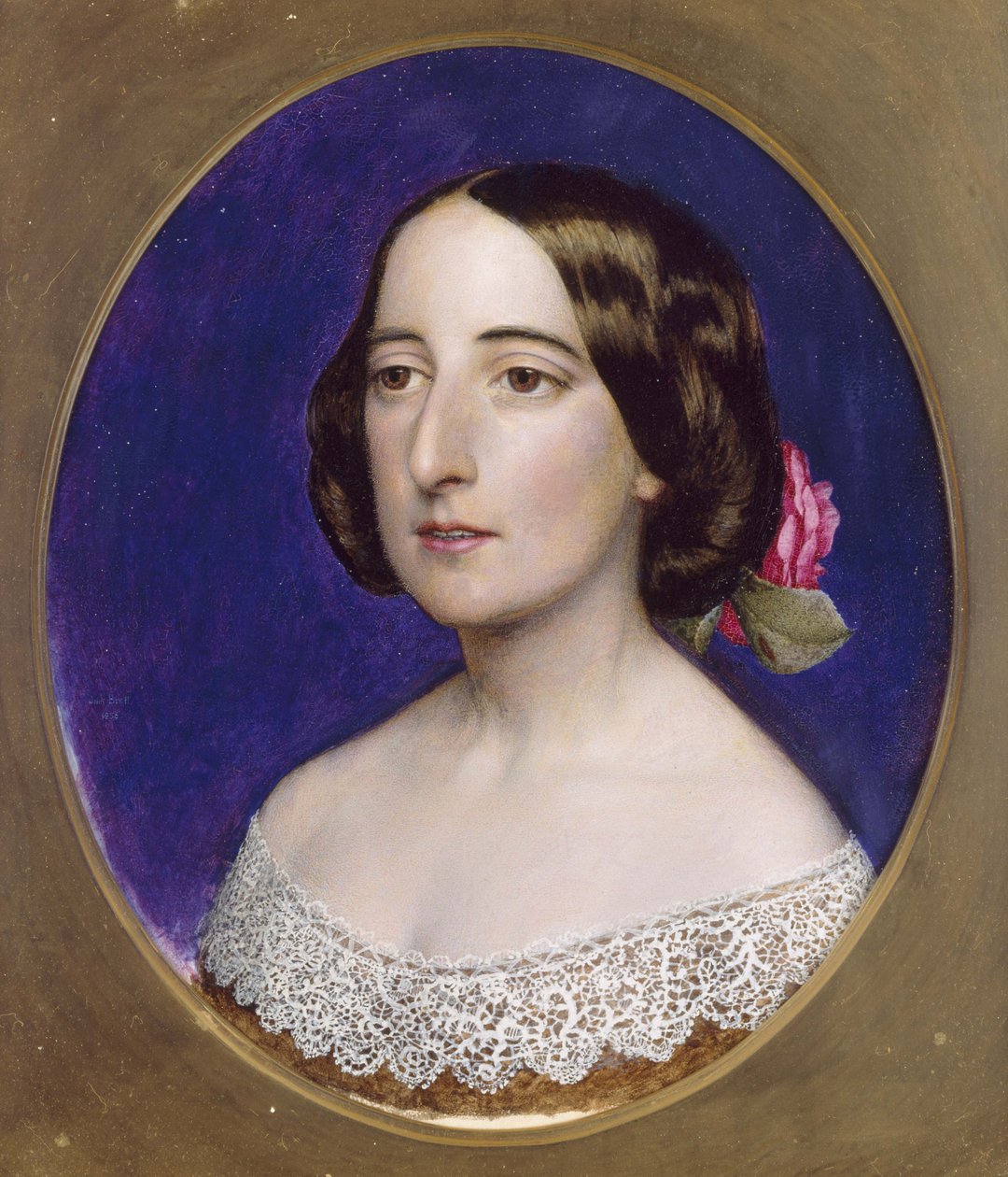 Mrs Coventry Patmore, före 1856 (olja på kort) av John Brett