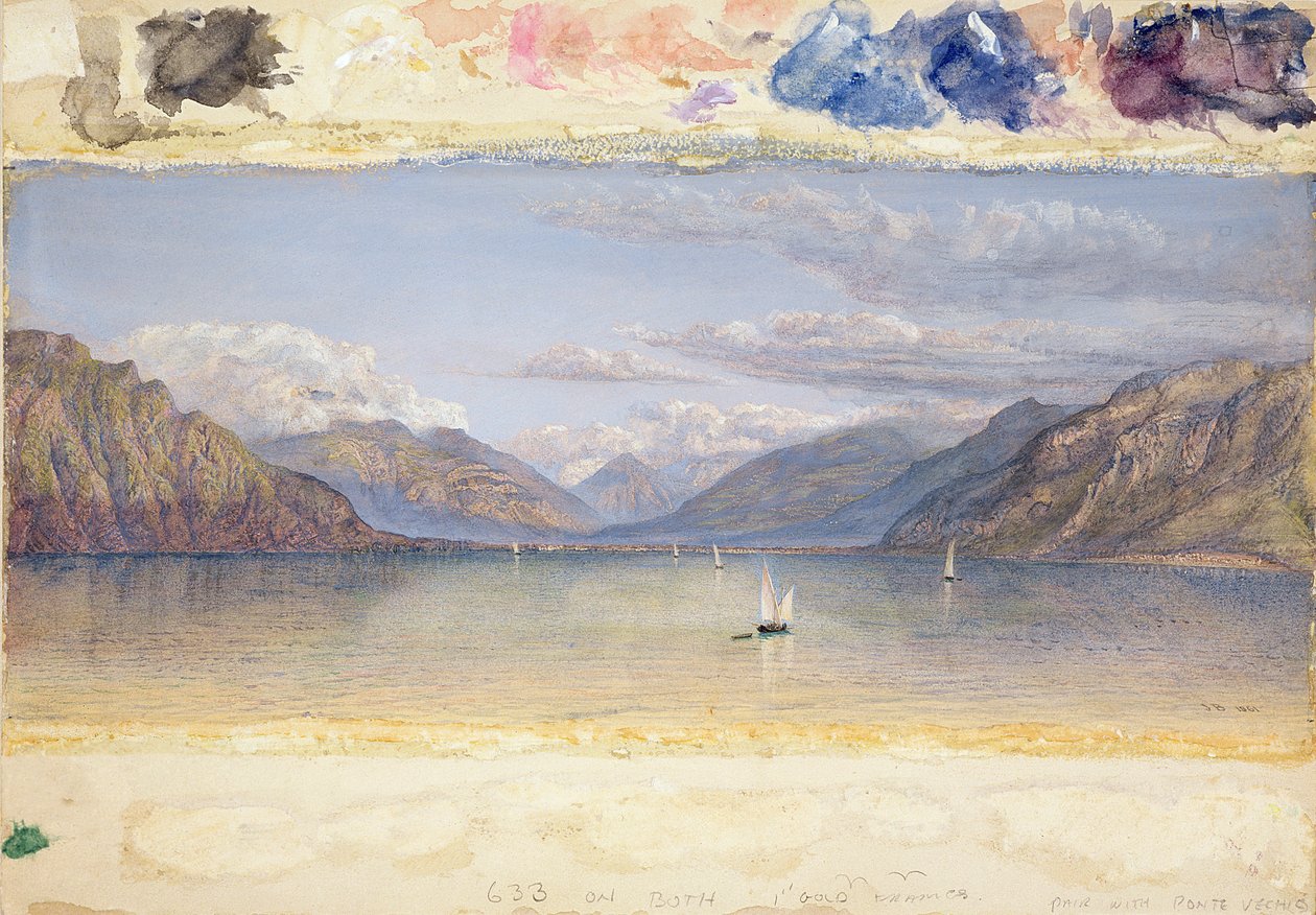 The Mountains of St. Gingolph, 1861 (wc och kroppsfärg på kortet) av John Brett