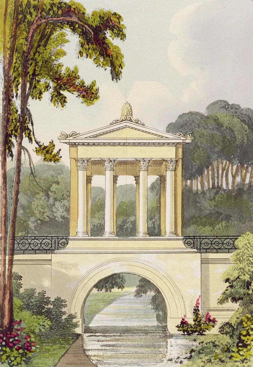 Tempelbron, från Ackermanns "Repository of Arts", 1822 av John Buonarotti Papworth