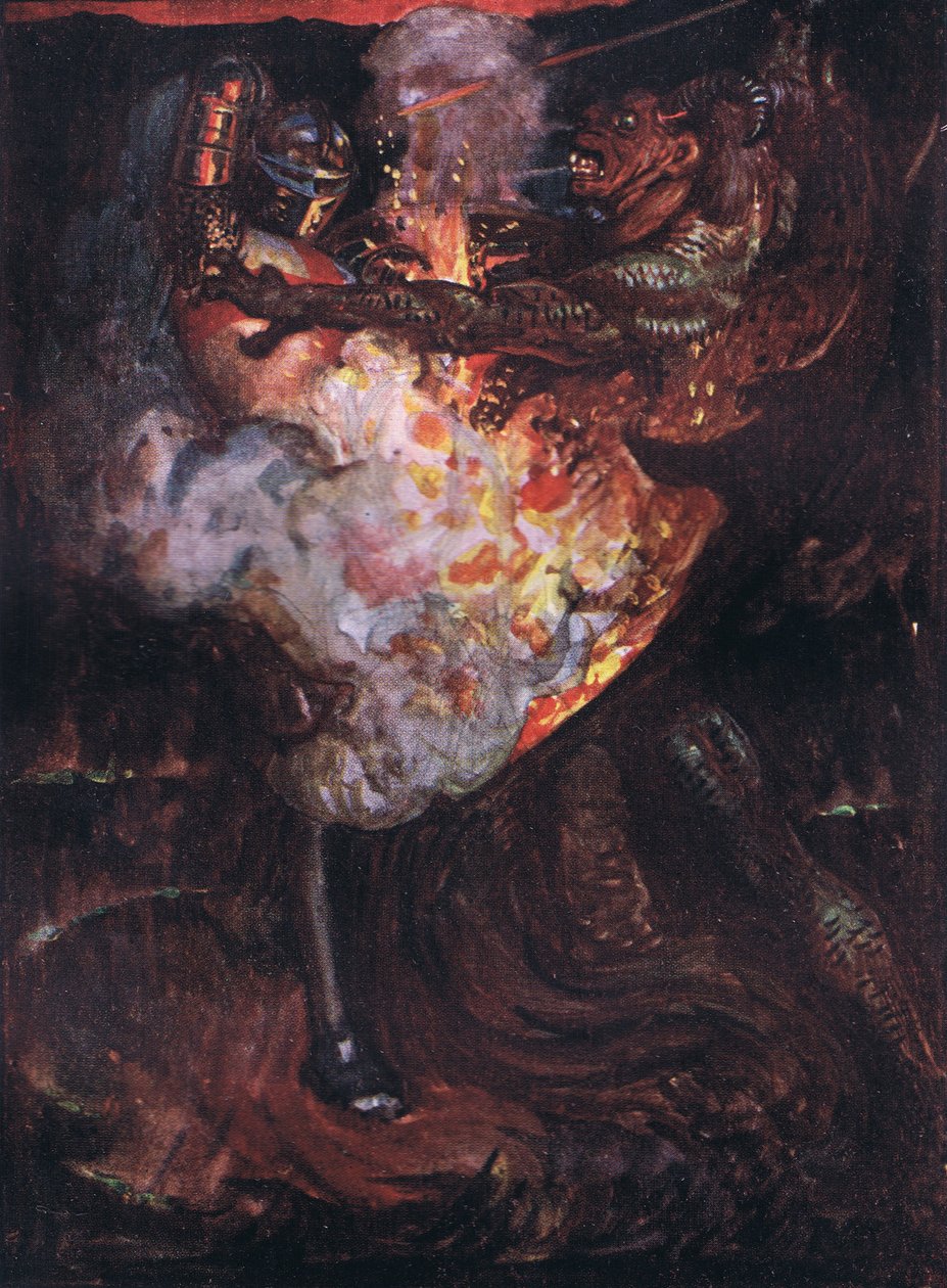 Christian slåss med Apollyon av John Byam Liston Shaw