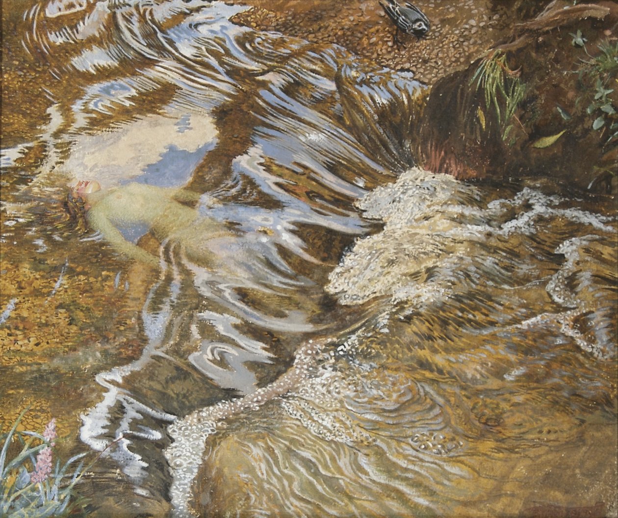 The Water-sprite (wc förstärkt med bodycolour på papper) av John Byam Liston Shaw