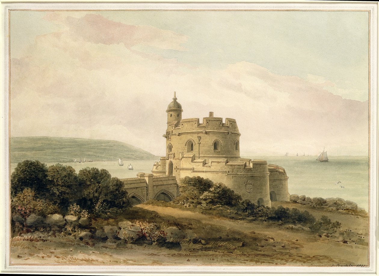 St. Mawes Castle, Cornwall, 1821 av John Chessell Buckler