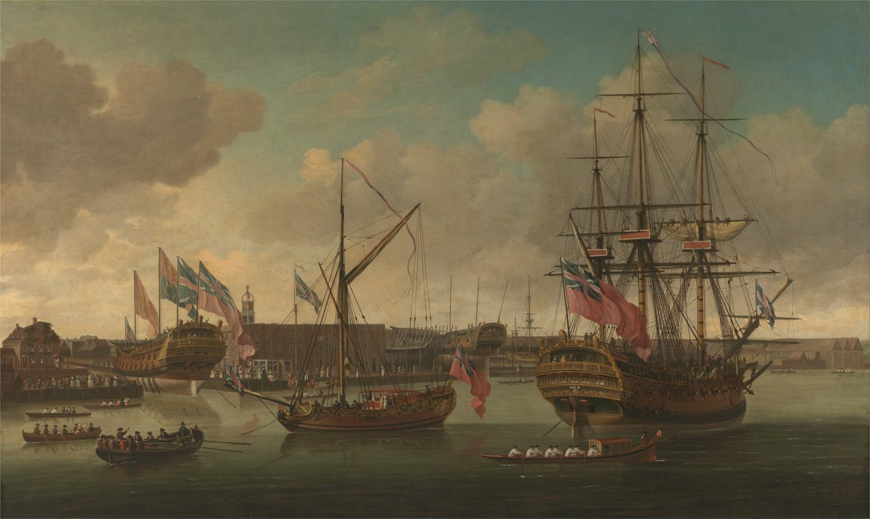 Lansering på Deptford av John Cleveley the elder