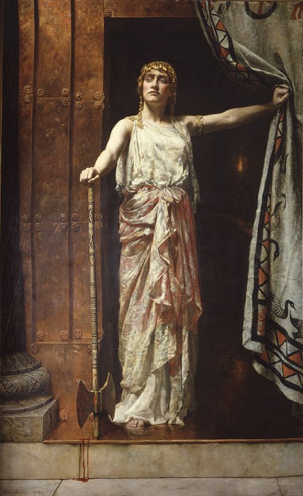  Clytemnestra after the murdernFrancais : Clytemnestre apres le meurtren av John Collier