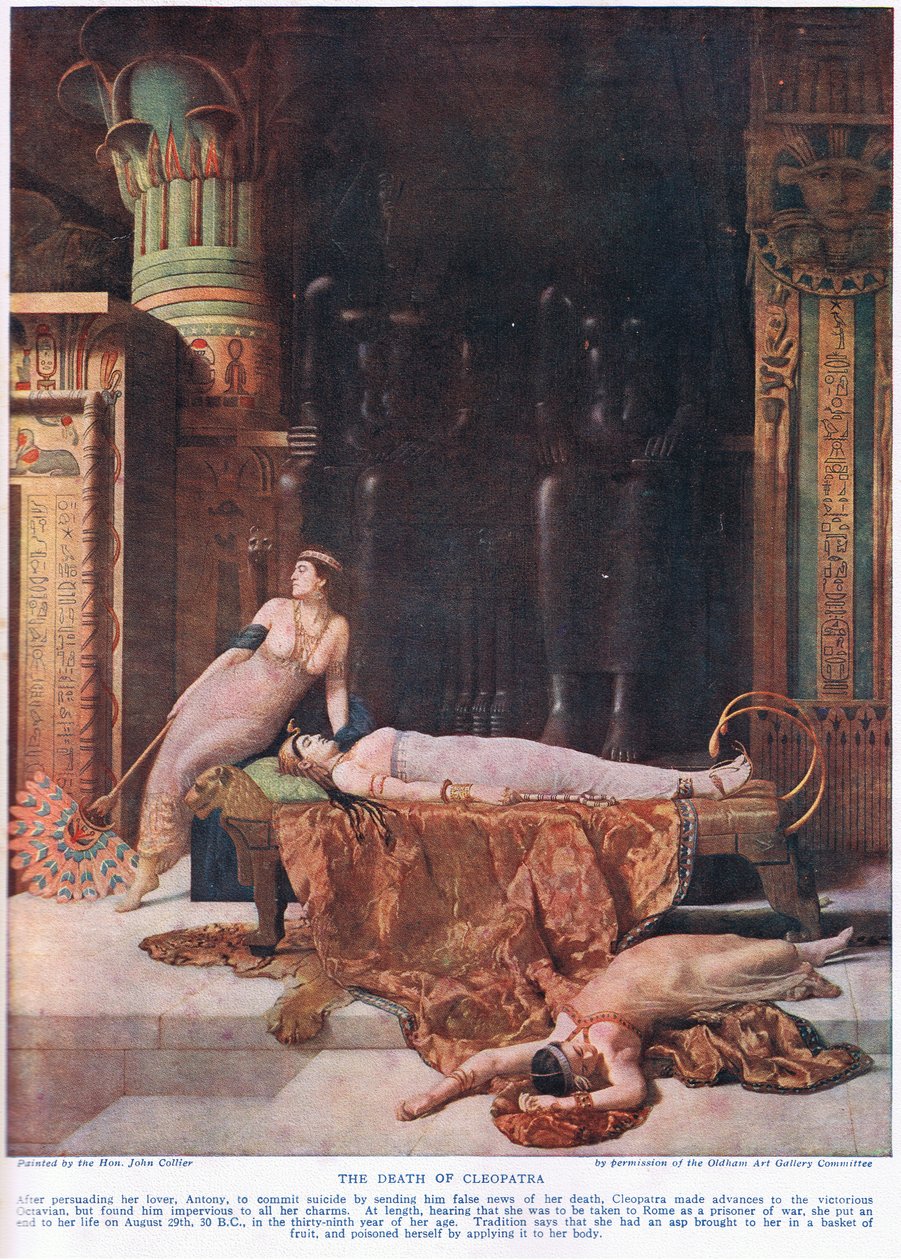 Kleopatras död, ca 1920 av John Collier
