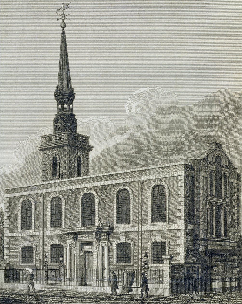 St. James, Westminster, etsad av J. Skelton för "Ecclesiastical Architecture of London", 1814. av John Coney