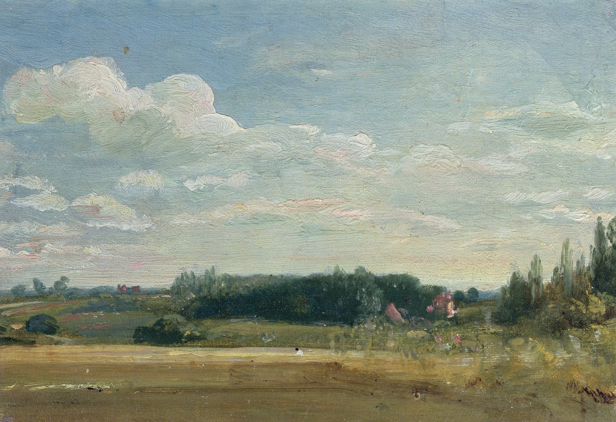 En vy mot prästgården, East Bergholt av John Constable