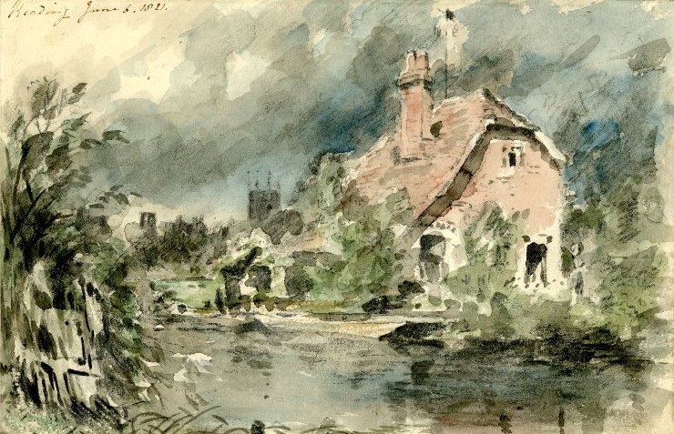 A cottage near Reading av John Constable