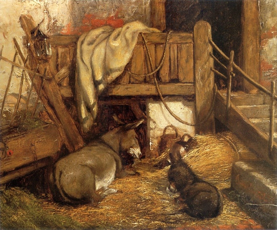 Åsnor i stallet av John Constable