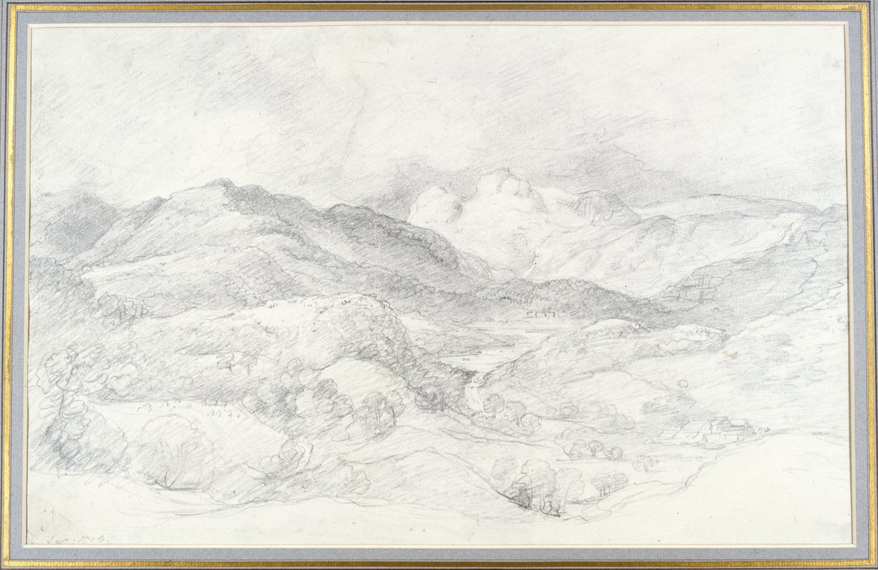 Langdale Pikes från Elterwater, 4 september 1806 av John Constable
