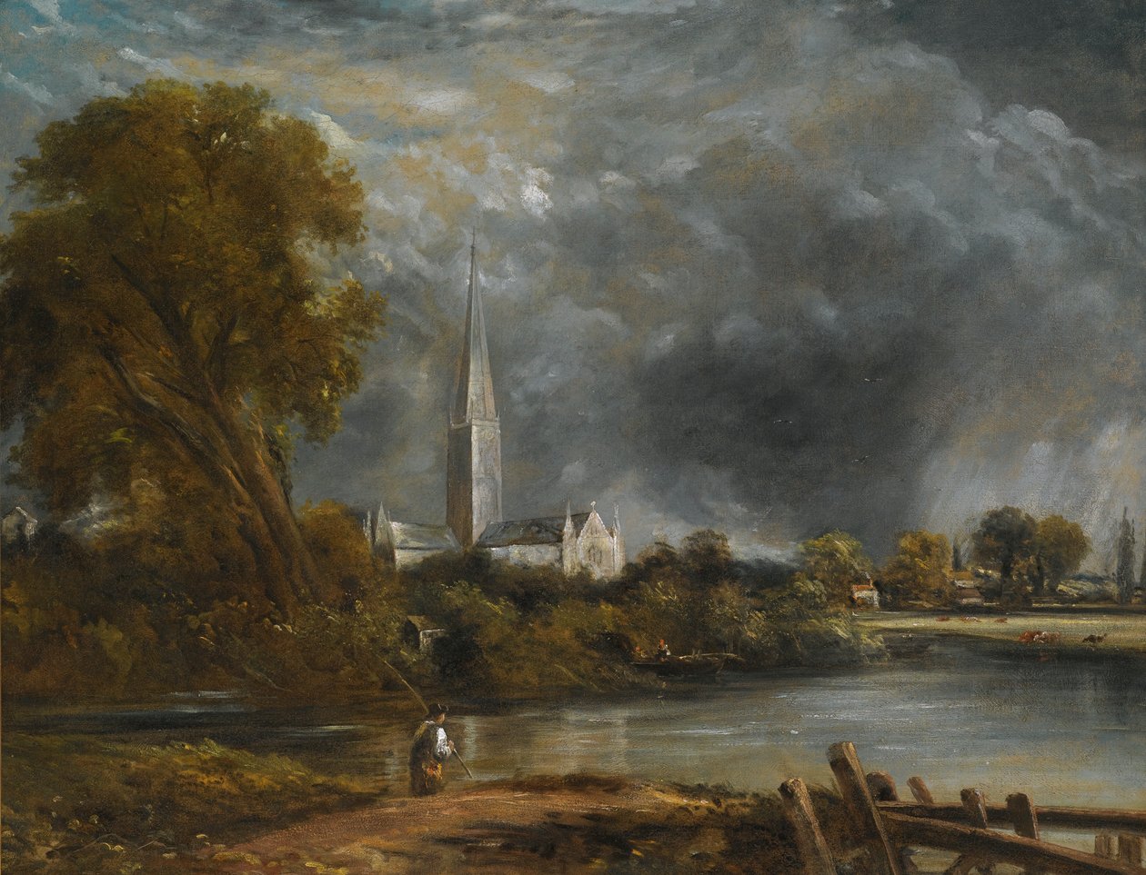 Salisbury Cathedral från ängarna av John Constable
