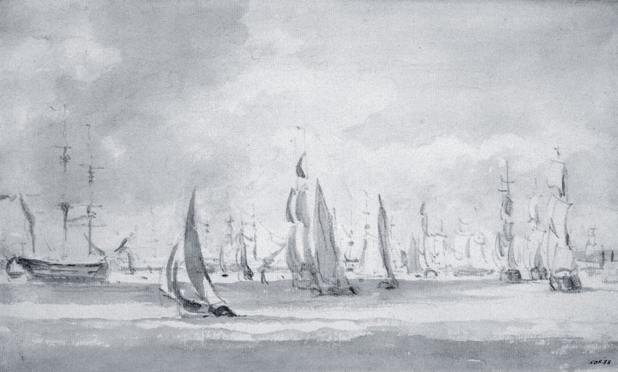 Frakt i Themsen (grafit på papper) av John Constable