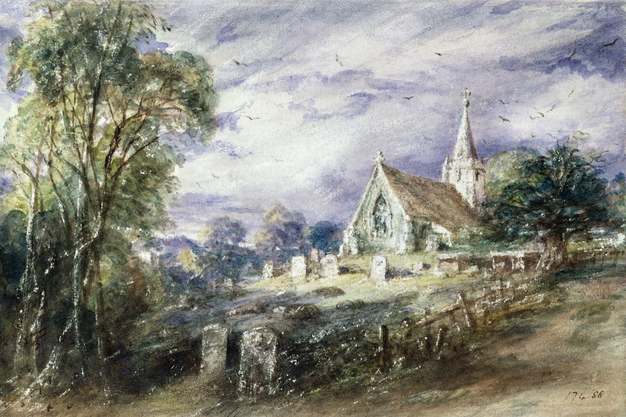 Stoke Poges kyrka av John Constable