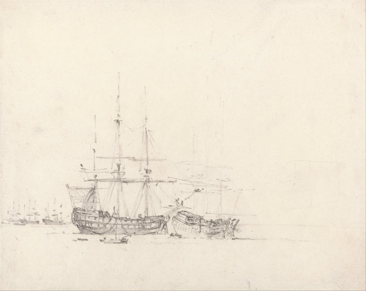 Two Ships at Anchor av John Constable