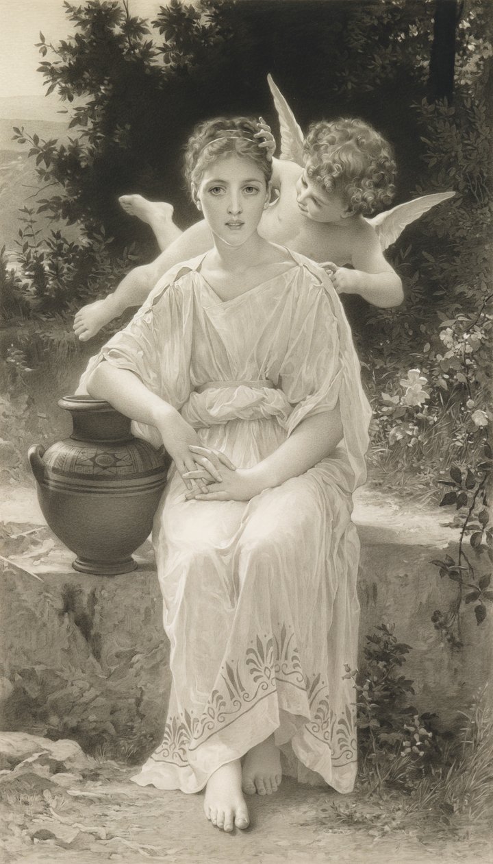 The First Whisper of Love, efter Bouguereau av John Douglas Miller
