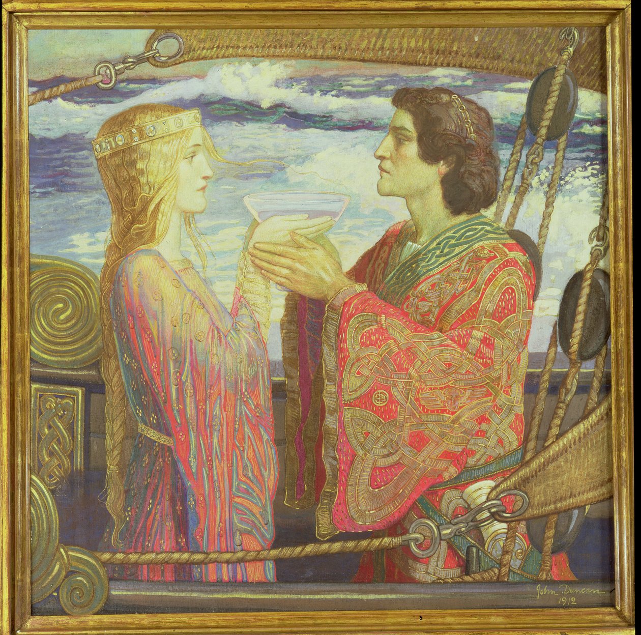 Tristan och Isolde, 1912 (tempera på duk) av John Duncan