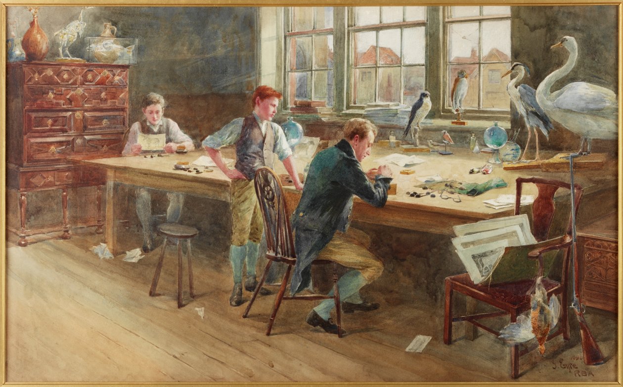 Mästergravören, 1896 (gouache, penna och wc ombord) av John W. Eyres