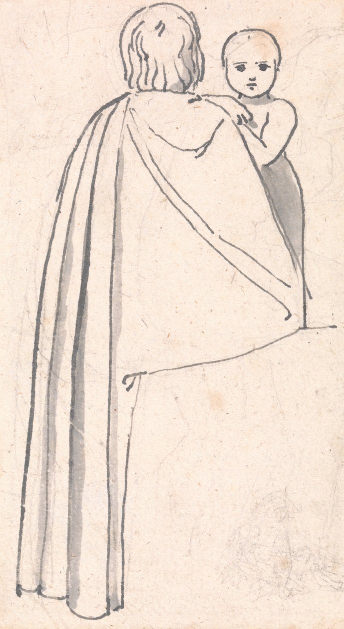 Back View of a Woman with Child Looking Over Her Shoulder av John Flaxman
