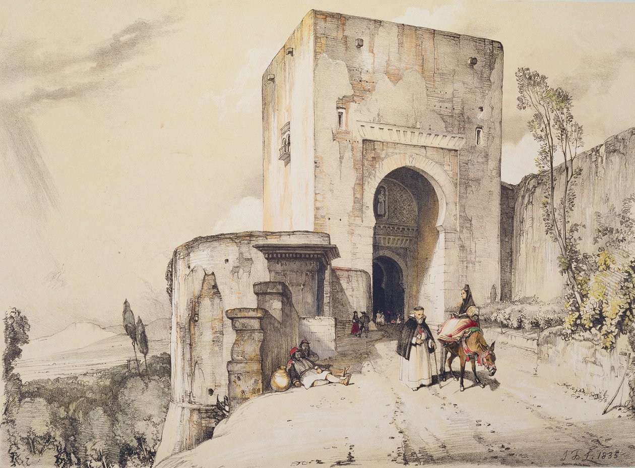 Rättvisans port (Puerta de Justitia), från "Sketches and Drawings of the Alhambra", 1835 av John Frederick Lewis