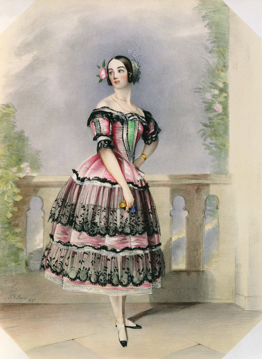 Pauline Duvernay (1813-94) pub. av Thomas McLean, 1837 av John Frederick Lewis