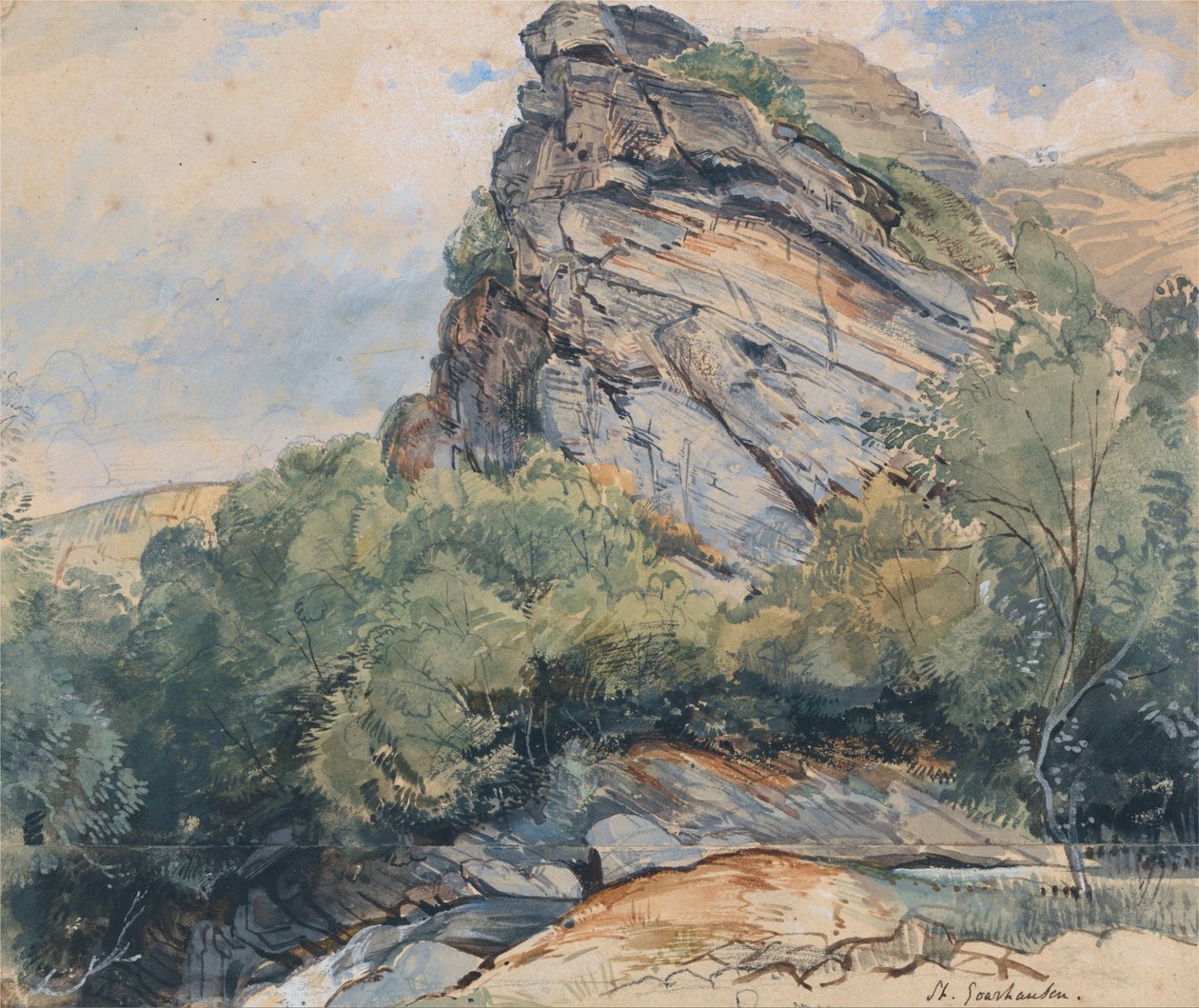 St. Goarshausen vid Rhen mellan Koblenz och Mainz av John Frederick Lewis