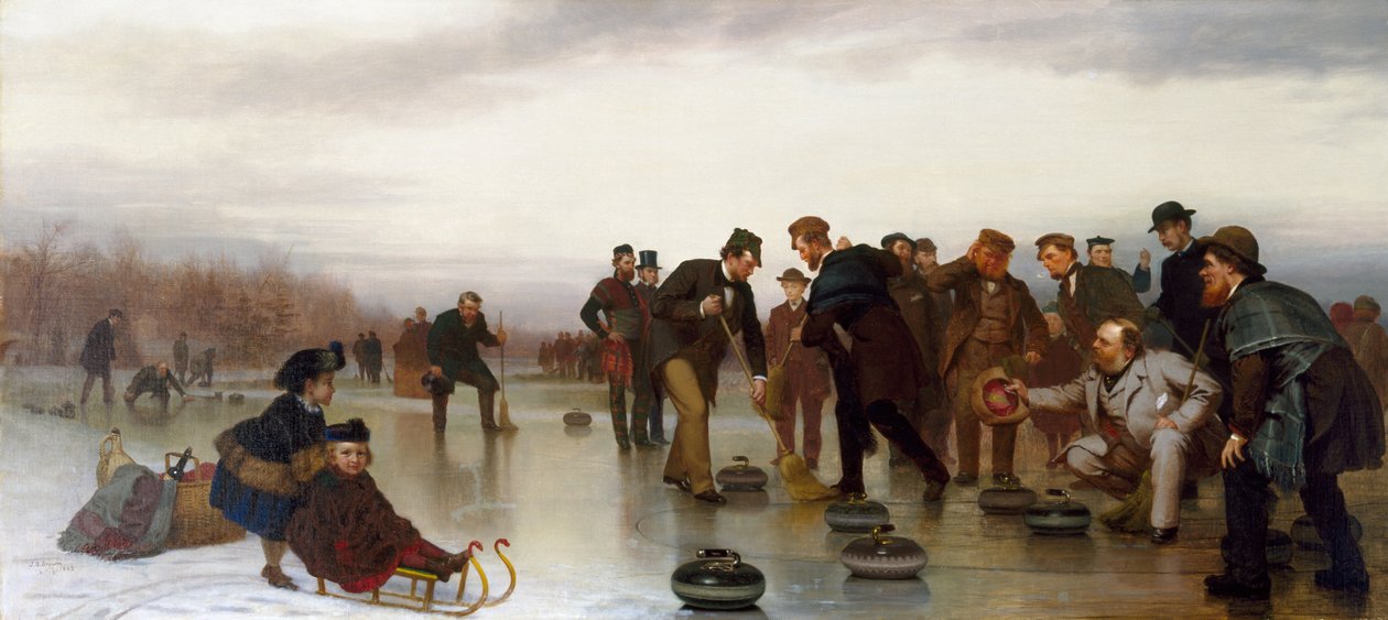Curling; en skotsk match, i Central Park, 1862 av John George Brown