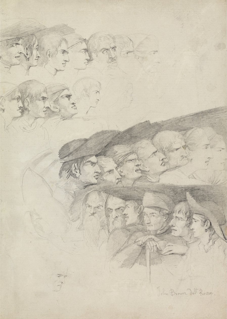 Studies of Rows of Spectators av John George Brown