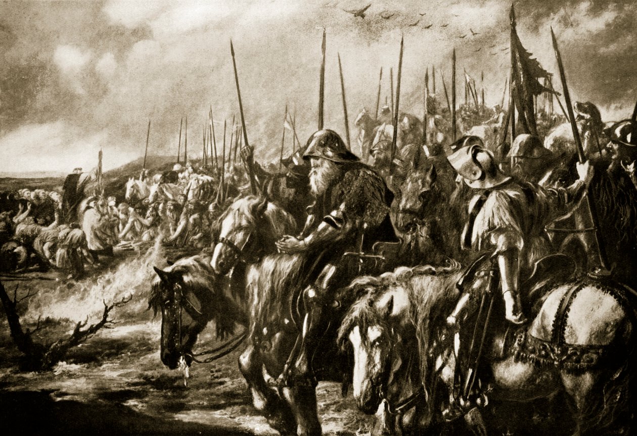 Morgonen för slaget vid Agincourt, 1415 av John Gilbert