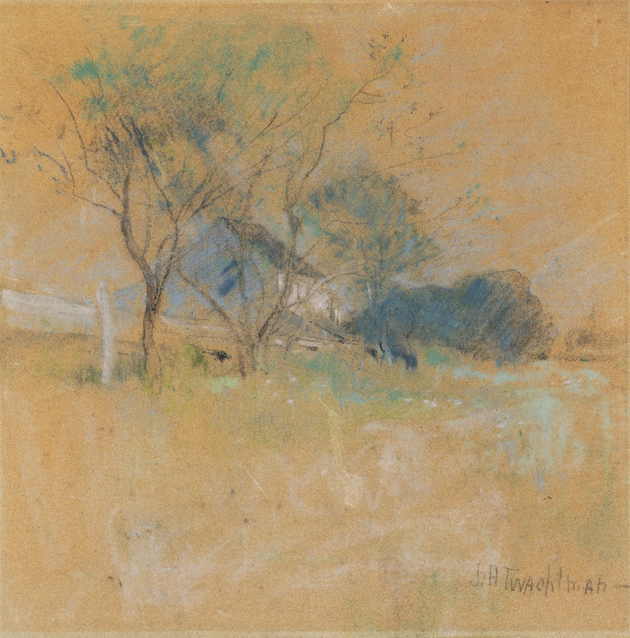 House and Tree av John Henry Twachtman