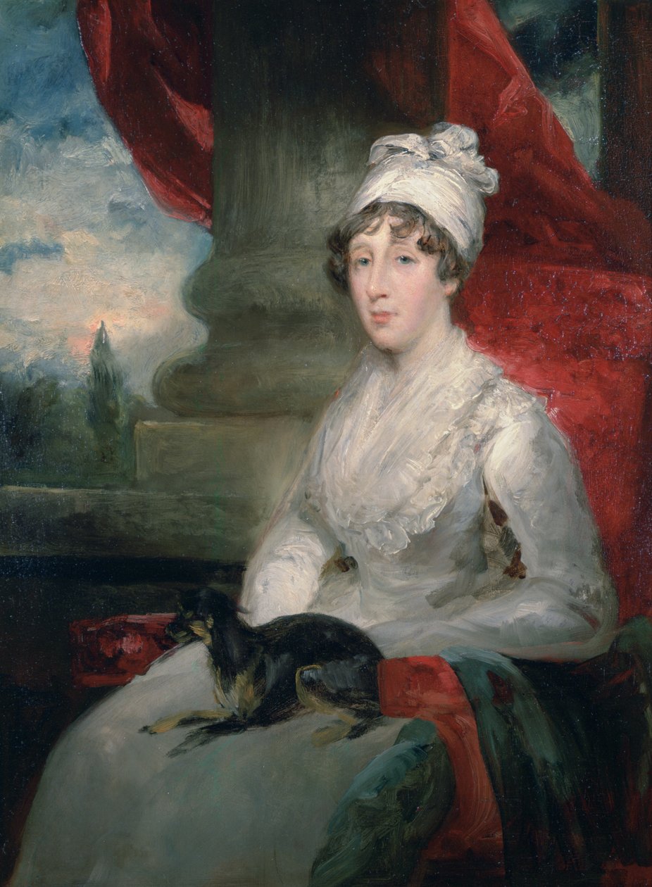 An Unfinished Portrait of Mrs Soane, Painted from a Pencil Sketch by J. Flaxman and a Miniature, 1831 av John Jackson