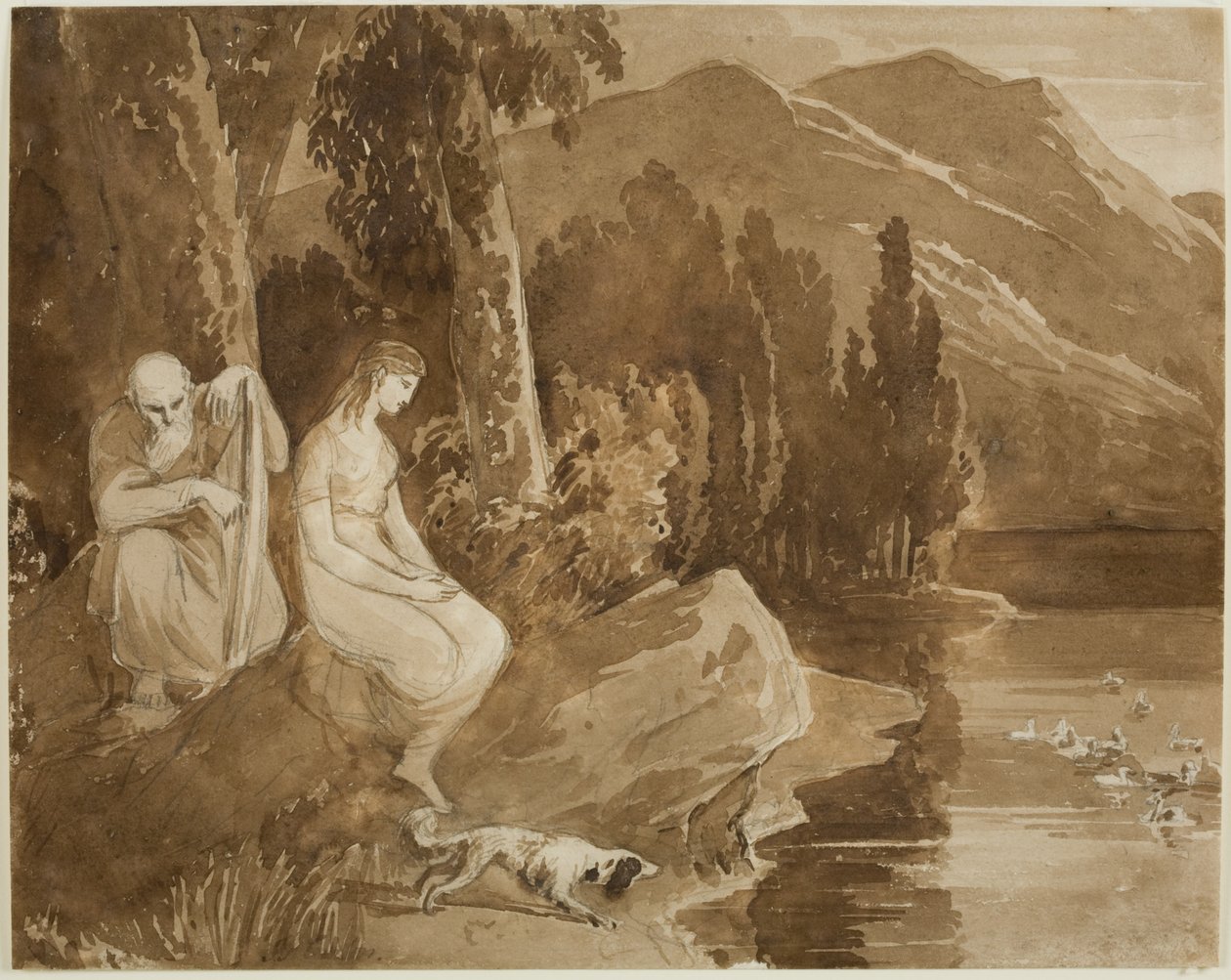 Illustration till "The Lady of the Lake" (bläck på papper) av John James Chalon