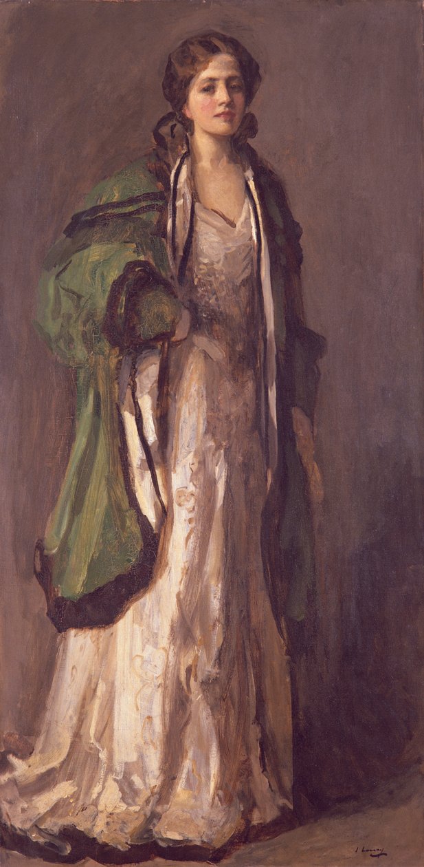 Porträtt av en dam i grön rock, 1903 av John Lavery