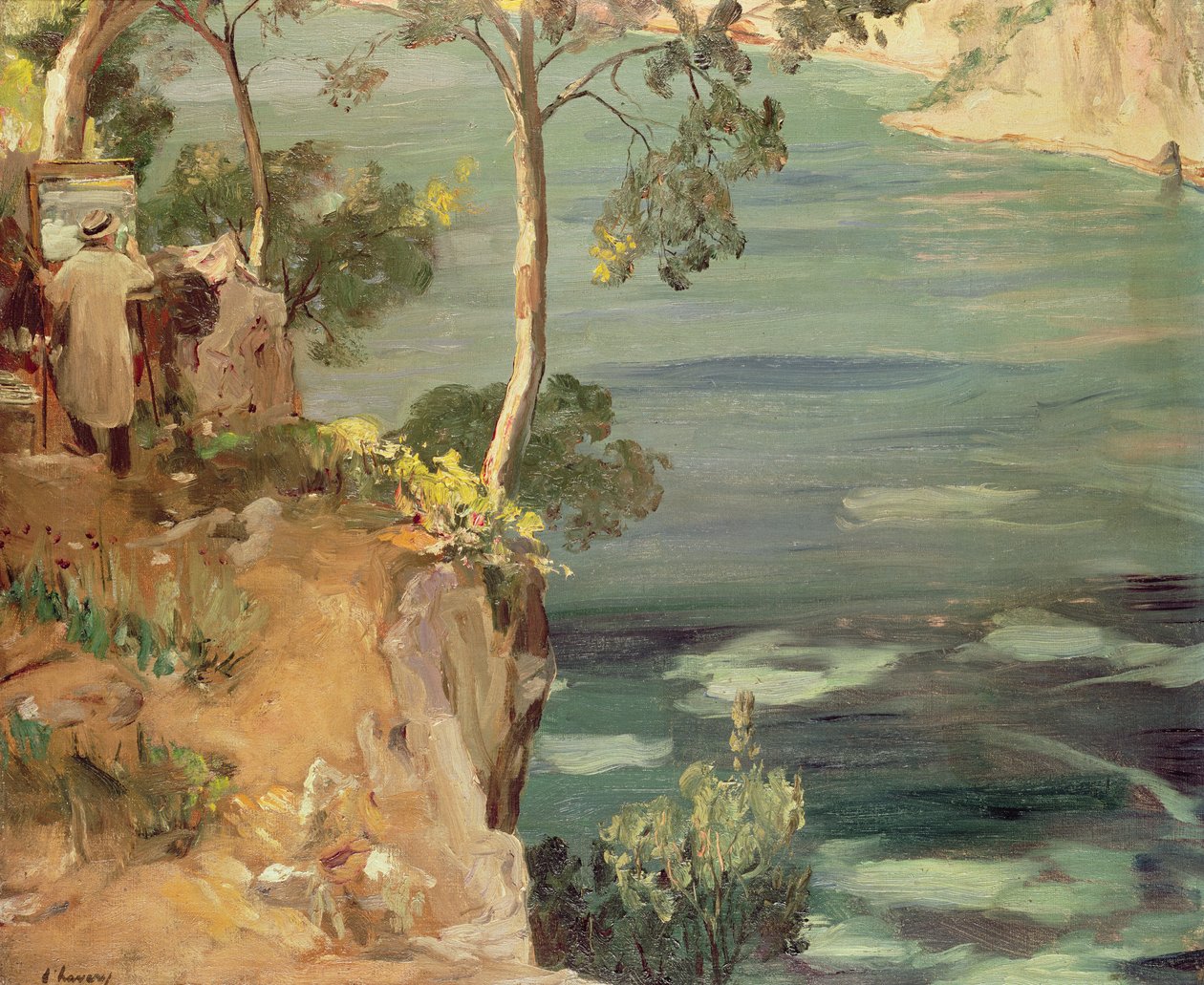 Den blå bukten: Churchill på Rivieran av John Lavery