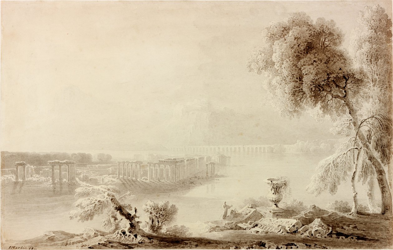 Landskap, klassisk komposition av John Martin