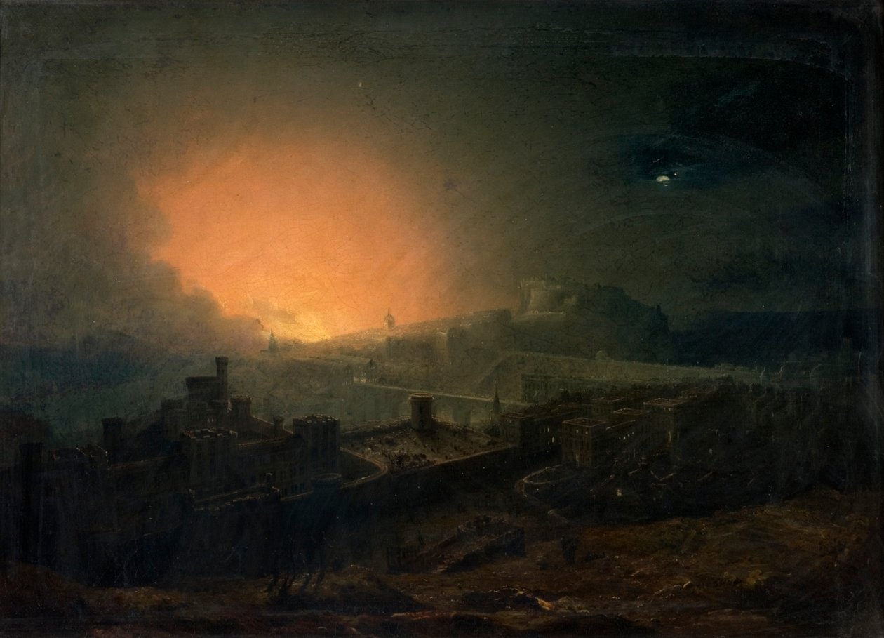 The Fire, Edinburgh av John Martin