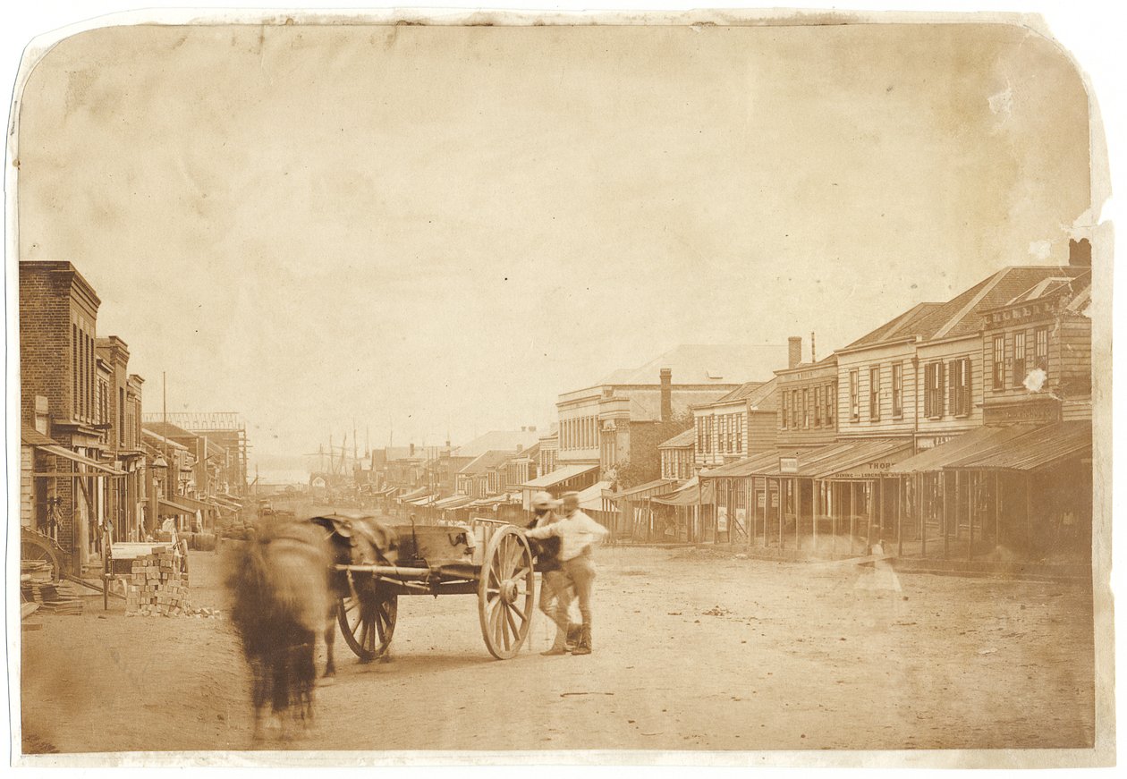 Upper Queen Street, Auckland, efter 1859 (albuminiserat salttryck) av John Nicol Crombie