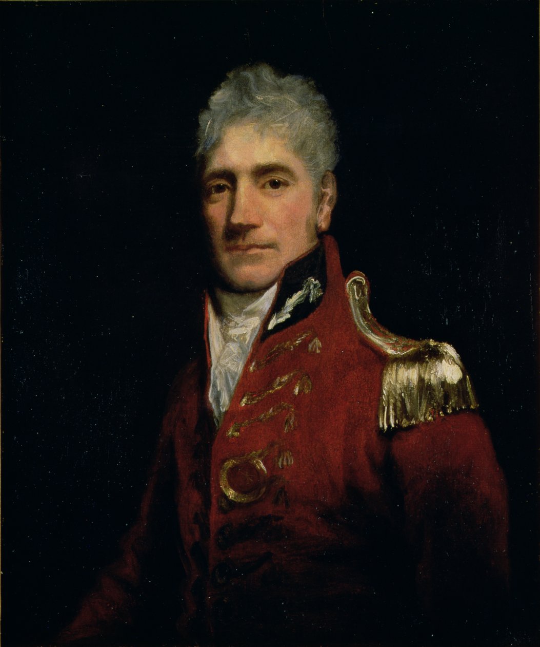 Möjligen ett porträtt av generalmajor Lachlan Macquarie (1761-1824), guvernör i New South Wales 1809-21, "Australiens fader", ca 1805. av John Opie