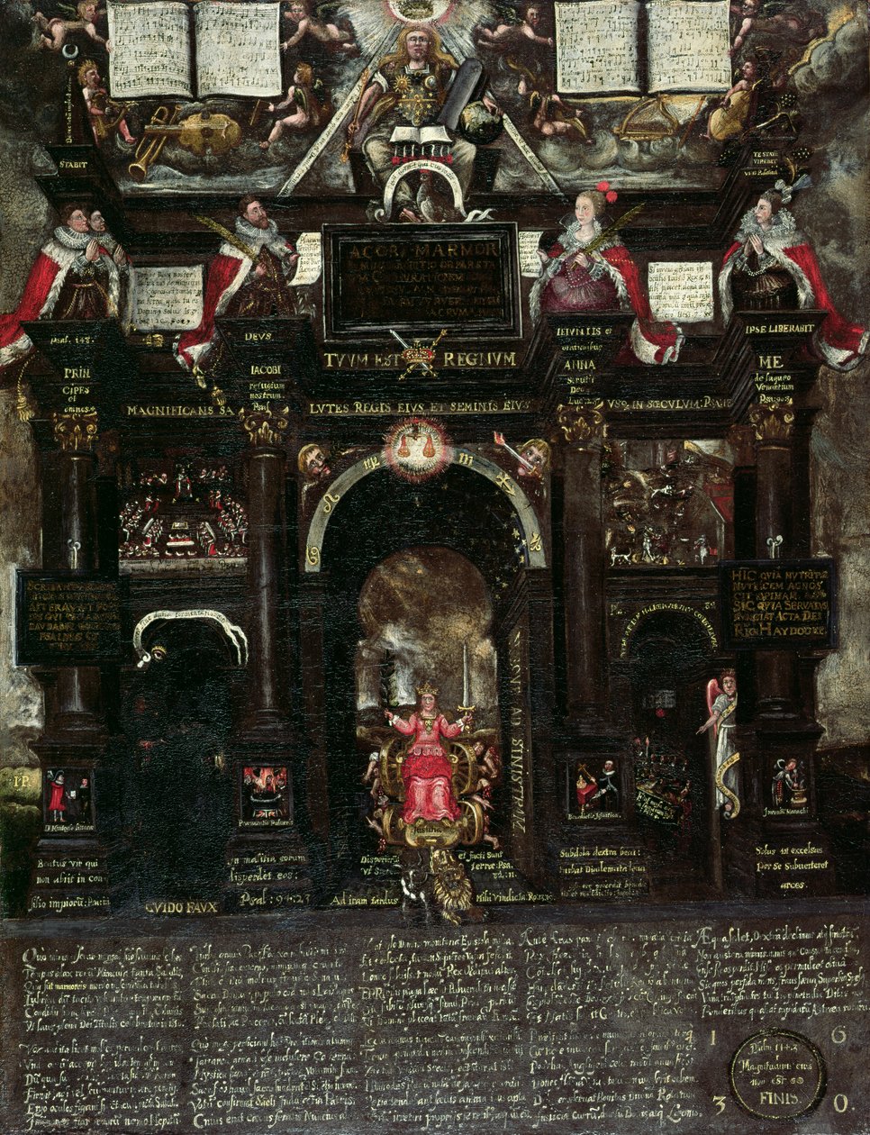 Allegori över Guy Fawkes (1570-1606) komplott, 1630 av John Percivall