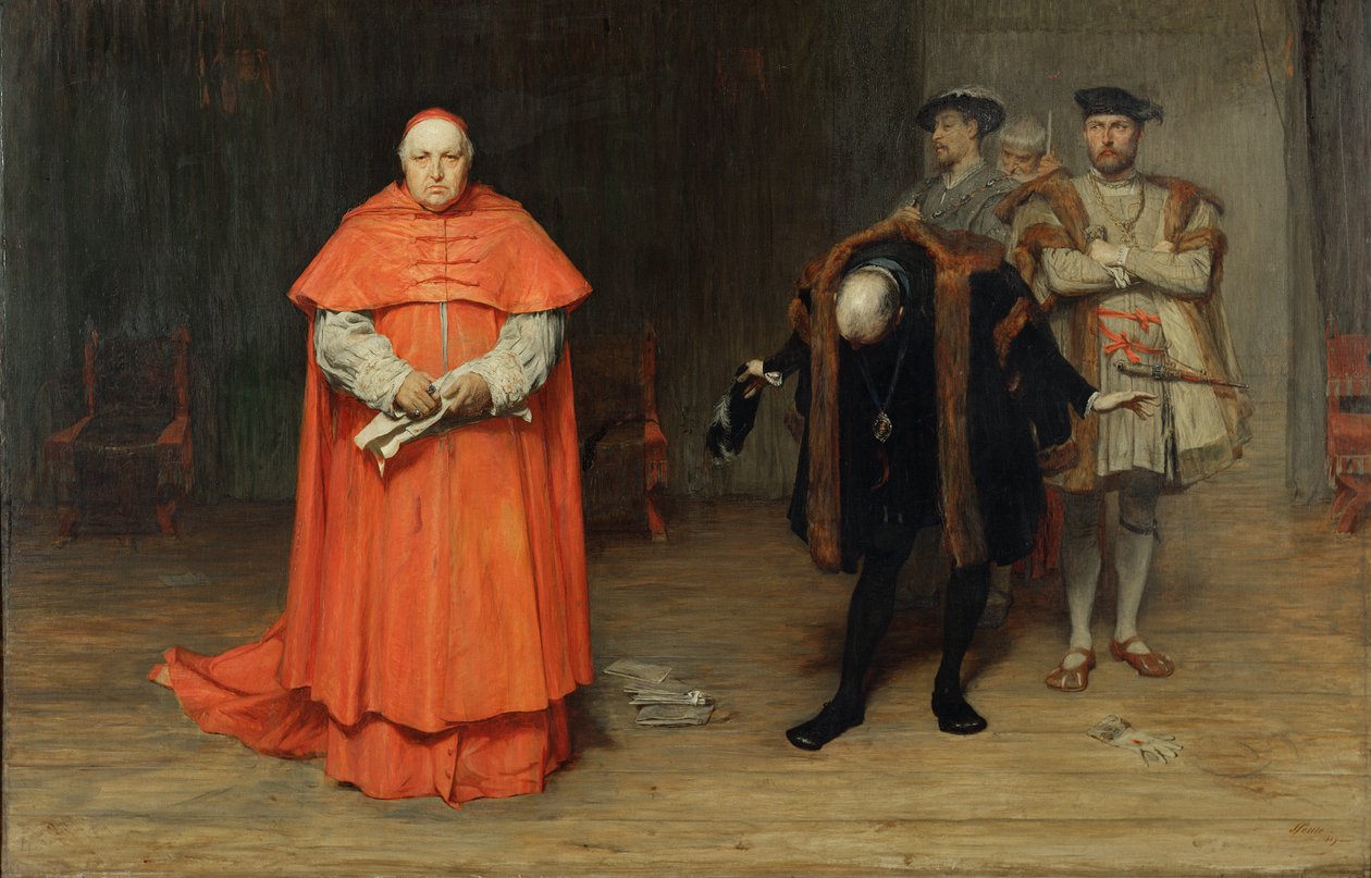 Kardinal Wolseys skam (1475-1530) av John Pettie